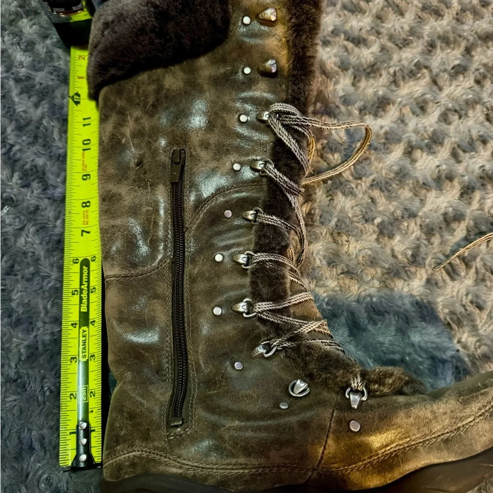 The North Face Brown Suede Lace-Up Knee-High Winter Boots